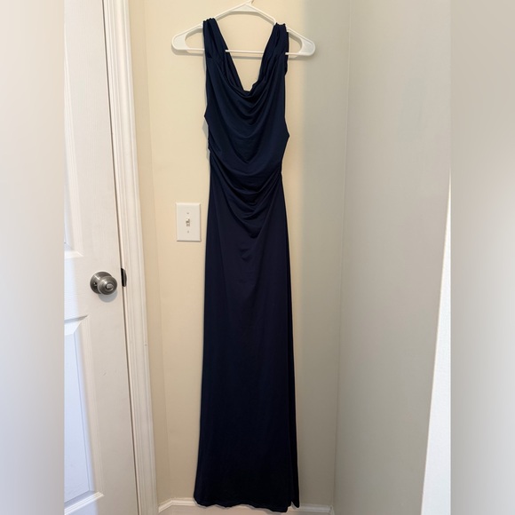 Windsor Navy Blue Draped Maxi Dress Size Medium - Picture 2 of 3